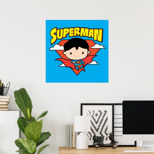 Chibi Superman Polka Dot Shield and Name Poster (Thuiskantoor)
