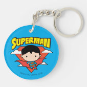 Chibi Superman Polka Dot Shield and Name Sleutelhanger (Achterkant)