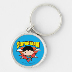Chibi Superman Polka Dot Shield and Name Sleutelhanger