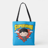 Chibi Superman Polka Dot Shield and Name Tote Bag (Achterkant)