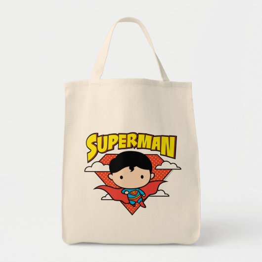 Chibi Superman Polka Dot Shield and Name Tote Bag (Voorkant)