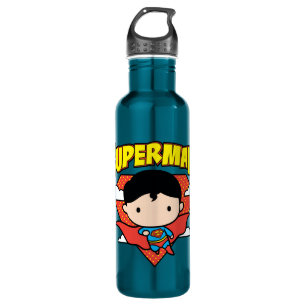 Chibi Superman Polka Dot Shield and Name Waterfles