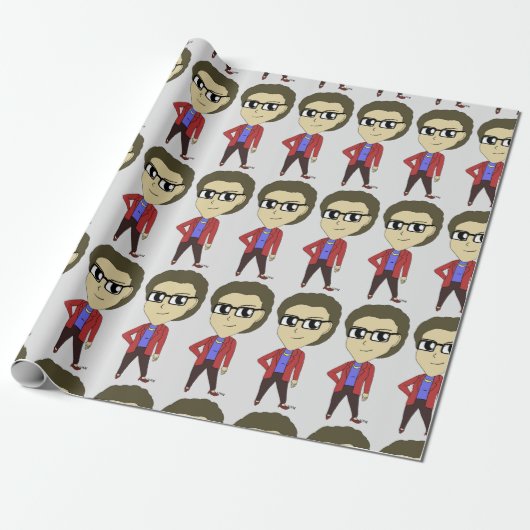 chibi-toets cadeaupapier (Uitgerold)