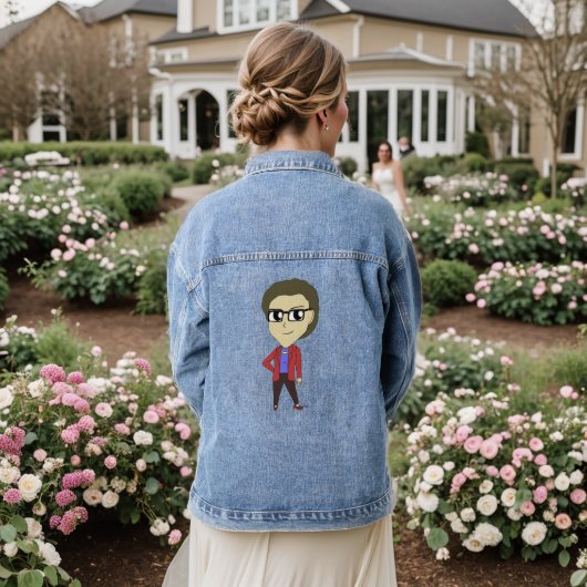 chibi-toets denim jacket (Huwelijk Achterkant)