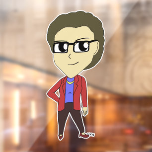 chibi-toets raamsticker