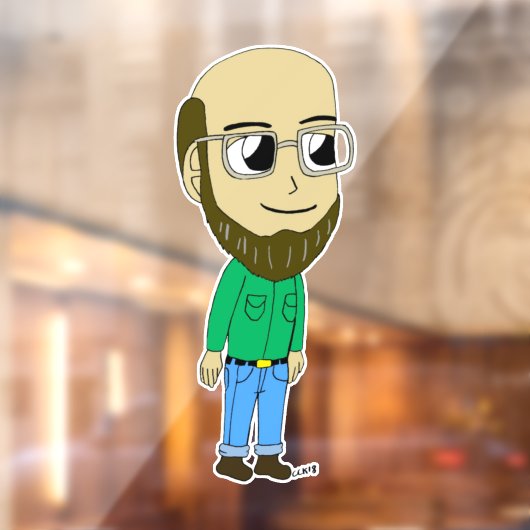 chibi-toets raamsticker (Vel 2)