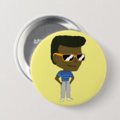 chibi-toets ronde button 7,6 cm (Voorkant /achterkant)
