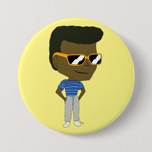 chibi-toets ronde button 7,6 cm (Voorkant)