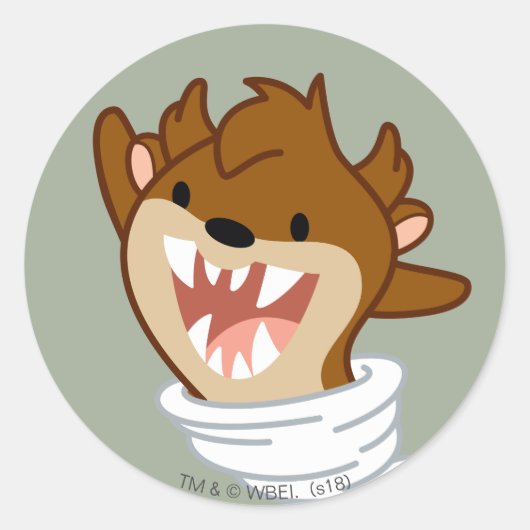 Chibi Tornado TAZ™ Ronde Sticker (Voorkant)