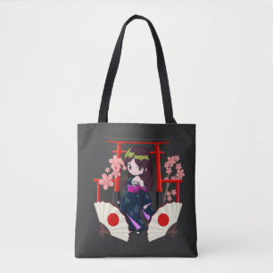 Chibi Traditioneel Japans meisje Draagtas