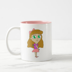 chibi tweekleurige koffiemok