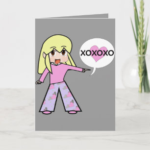Chibi Valentijn Feestdagen Kaart