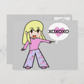 Chibi Valentijn Feestdagenkaart (Voorkant / Achterkant)