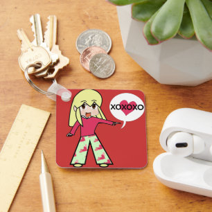 Chibi Valentijn Hearts Sleutelhanger