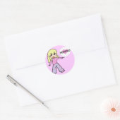 Chibi Valentijn Ronde Sticker (Envelop)