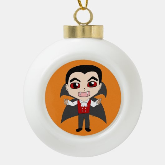 chibi vampier keramische bal ornament (Voorkant)