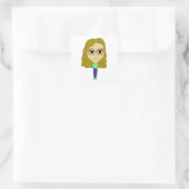 chibi vierkante sticker (Tas)