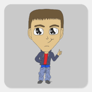 chibi vierkante sticker