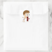 chibi vierkante sticker (Tas)