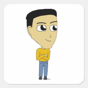 chibi vierkante sticker