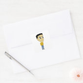 chibi vierkante sticker (Envelop)