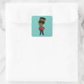 chibi vierkante sticker (Tas)