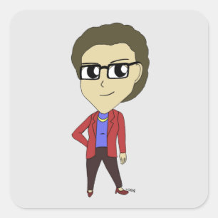 chibi vierkante sticker