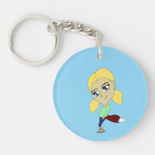 chibi vos meisje sleutelhanger