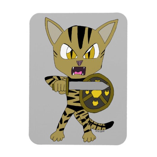 Chibi Warrior Cat Magneet (Verticaal)