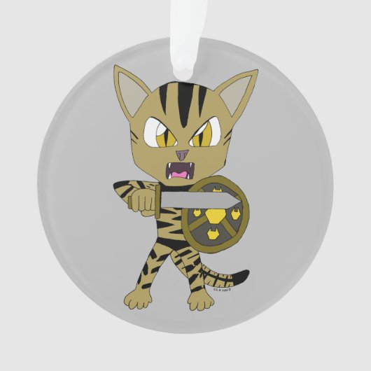 Chibi Warrior Cat Ornament (voorkant)