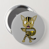Chibi Warrior Cat Ronde Button 4,0 Cm (Voorkant /achterkant)