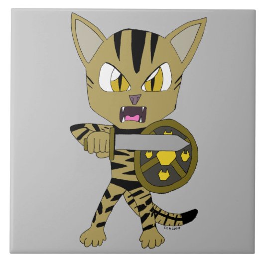 Chibi Warrior Cat Tegeltje (Voorkant)
