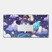 Chibi Witch Cat Flying in Starry Sky – Kawaii Magi (Clavier et souris)