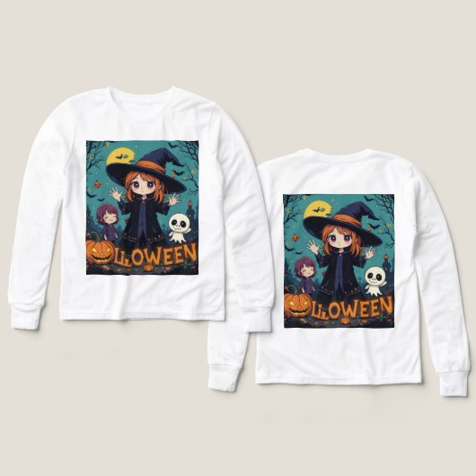 Chibi Witch Halloween ontwerp (Voorkant /achterkant)