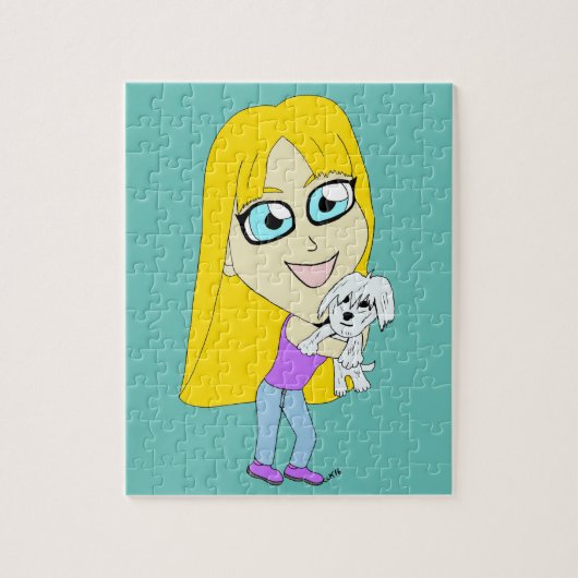Chibi with a pup legpuzzel (Verticaal)
