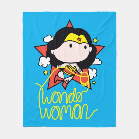 Chibi Wonder Vrouw met Lasso Fleece Deken (Voorkant)