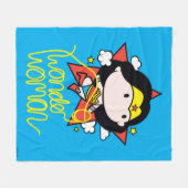 Chibi Wonder Vrouw met Lasso Fleece Deken (Voorkant (Horizontaal))