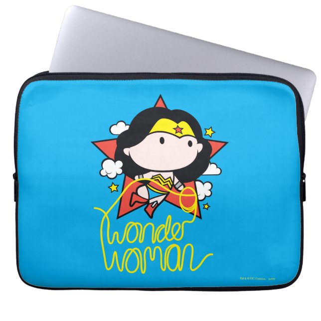 Chibi Wonder Vrouw met Lasso Laptop Sleeve (Voorkant)