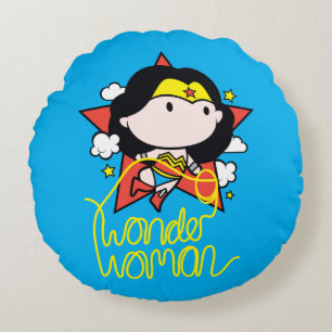 Chibi Wonder Vrouw met Lasso Rond Kussen