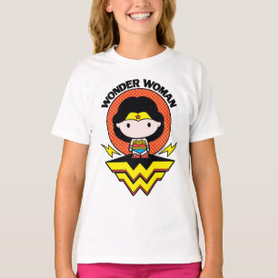 Chibi Wonder Vrouw met pooldots en Logo T-shirt