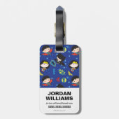 Chibi Wonder Woman, Superman en Batman Pattern Bagagelabel (Achterkant verticaal)