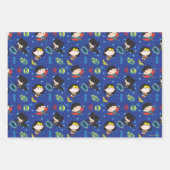 Chibi Wonder Woman, Superman en Batman Pattern Inpakpapier Vel (Voorkant)