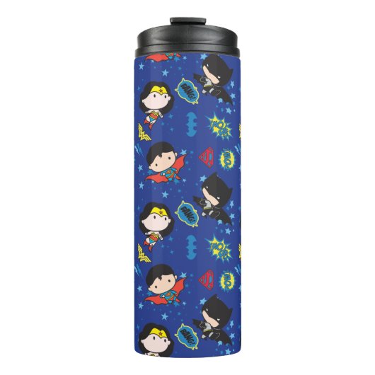 Chibi Wonder Woman, Superman en Batman Pattern Thermosbeker (Voorkant)