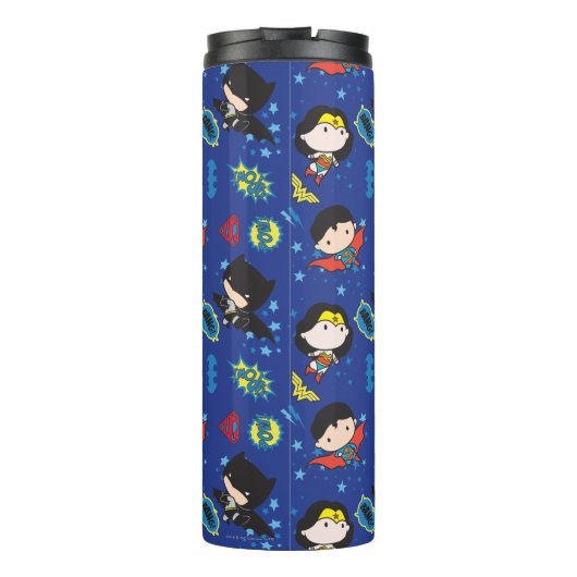Chibi Wonder Woman, Superman en Batman Pattern Thermosbeker (Achterkant)