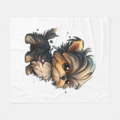 Chibi Yorkshire Terrier Fleece Deken (Voorkant (Horizontaal))