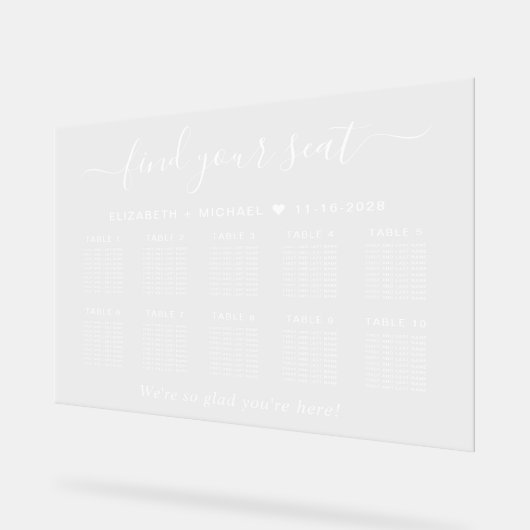 Chic 10 Table Blanc Mariage De Script Siège Clair (Angle)