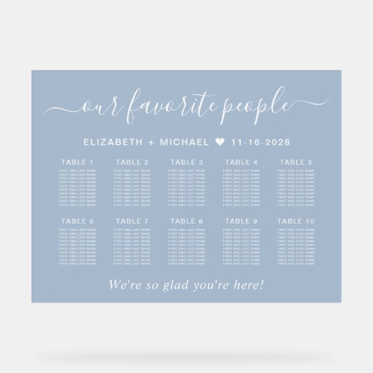 Chic 10 Table Dusty Blue Mariage Siège (Recto)