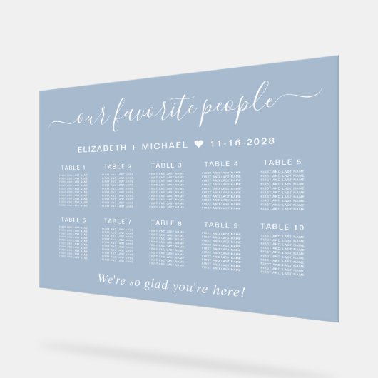 Chic 10 Table Dusty Blue Mariage Siège (Angle)