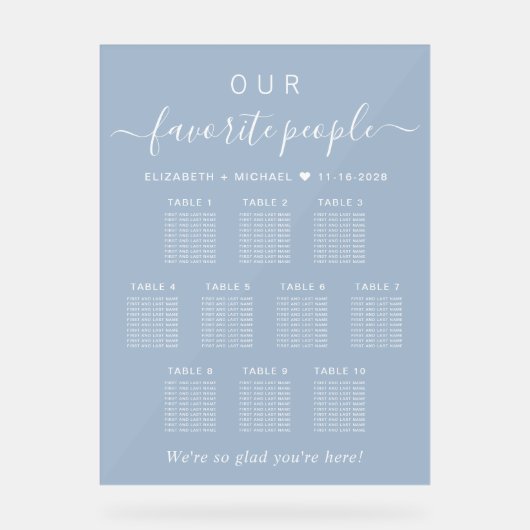 Chic 10 Table Dusty Blue Mariage Siège Frosted (Recto)