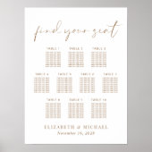 Chic 10 Tafel Gouden Trouwstoelindeling Poster (Voorkant)